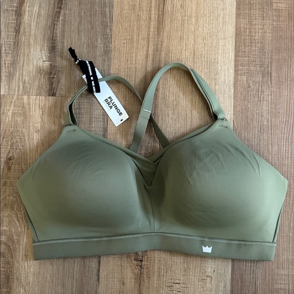 SHEFIT Plunge Sports Bra Olive Green 3Luxe NWT - Picture 3 of 8